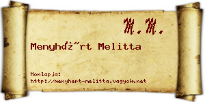 Menyhért Melitta névjegykártya